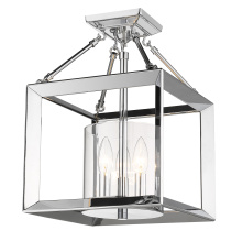 Golden 2074-SF CH-CLR - Wry Lighting Smyth 3-light Semi-Flush Mount in Chrome
